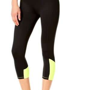 Calvin Klein Women's Black and Yellow Athletic Leggings